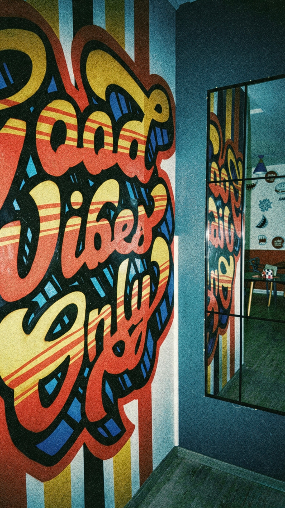 Good Vibes Only mural u bite me! burger baru